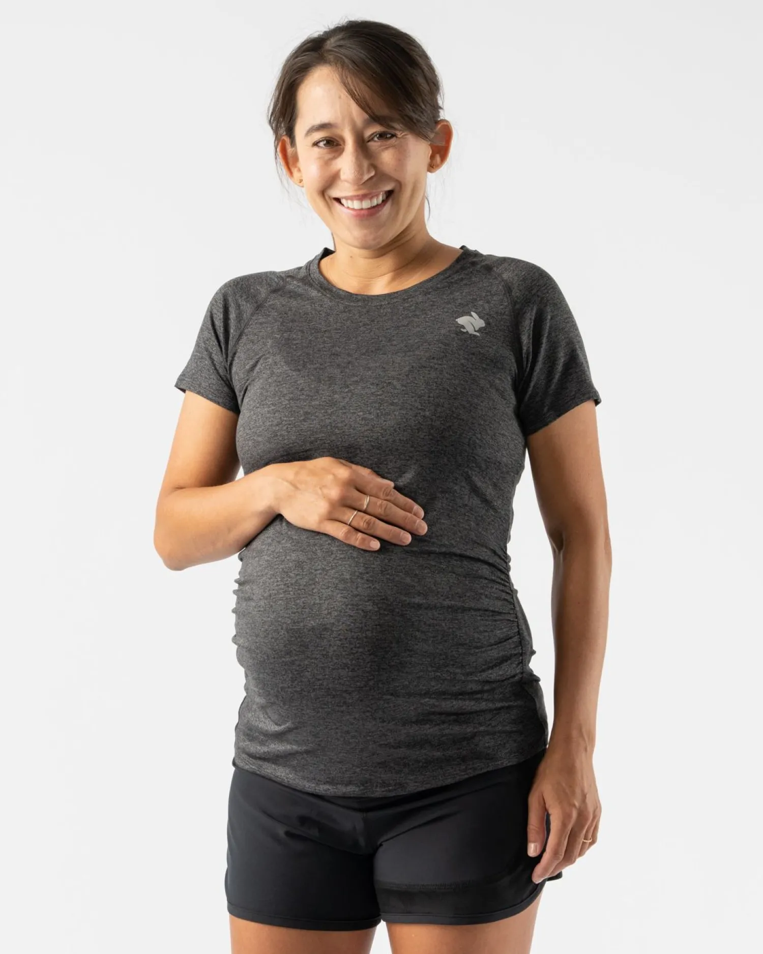 rabbit Short Sleeves>Ez Tee Ss Maternity | Mother Runner Black Charcoal