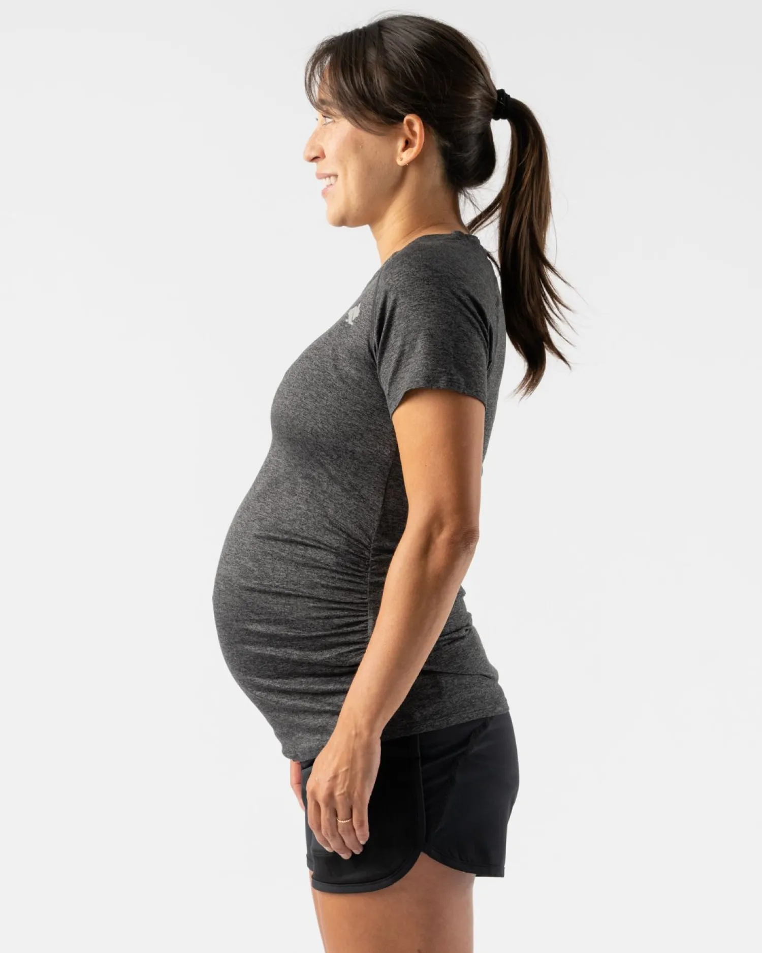 rabbit Short Sleeves>Ez Tee Ss Maternity | Mother Runner Black Charcoal