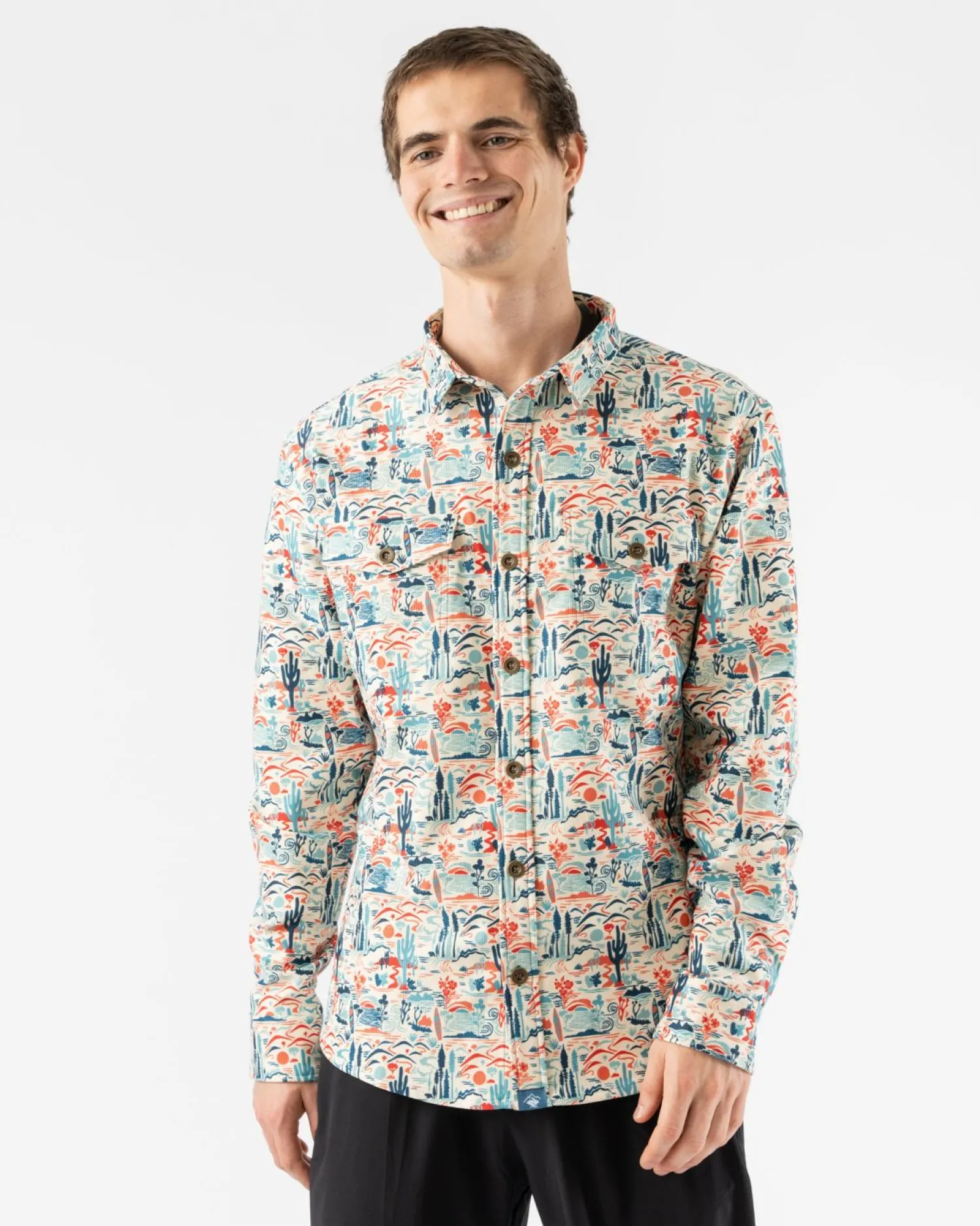 rabbit Sweatshirts & Jackets>High Country Ls Corduroy Seedpearl Cactus