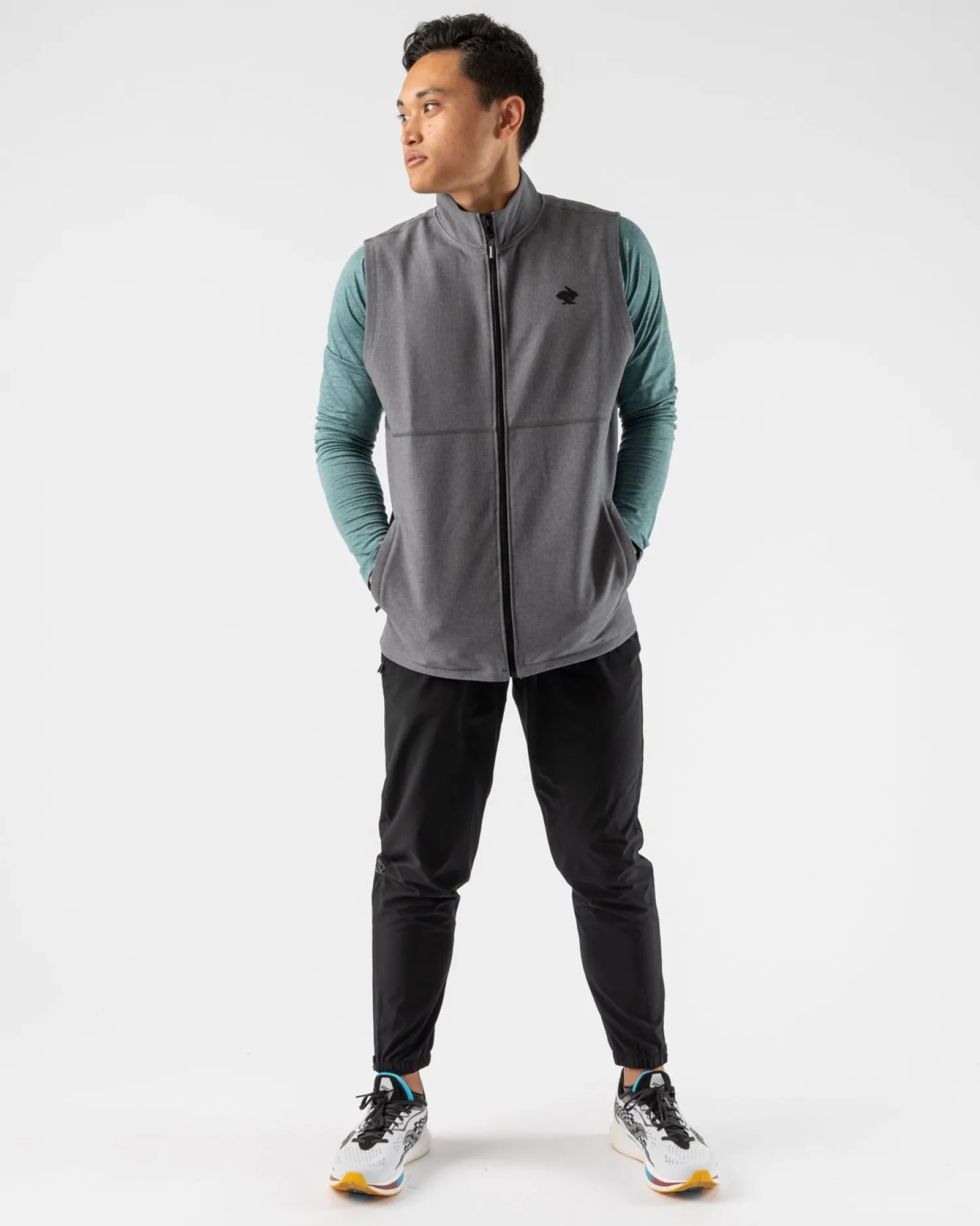 rabbit Sweatshirts & Jackets>Let 'Er Zip Vest 2.0 Blackened Pearl Heather