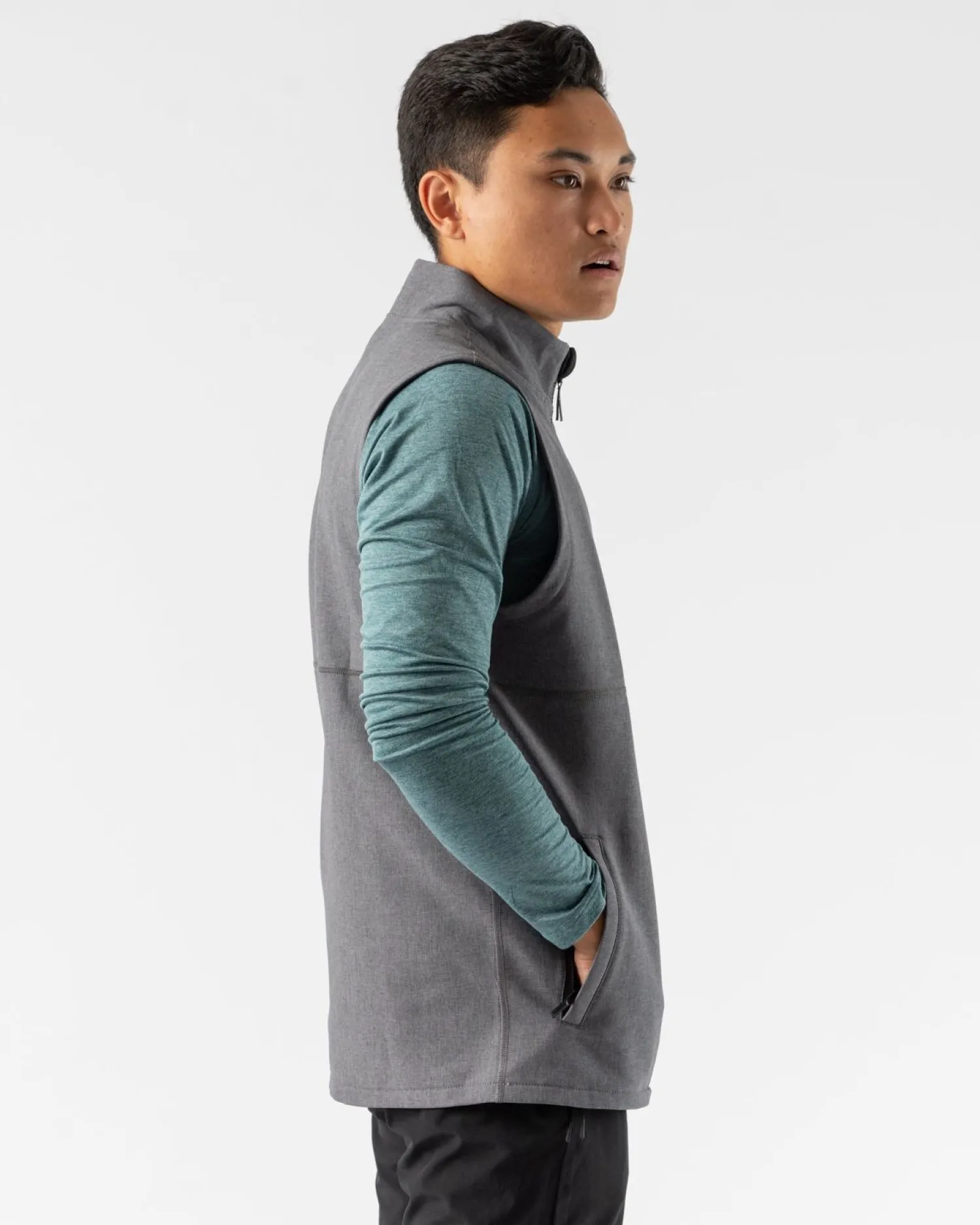 rabbit Sweatshirts & Jackets>Let 'Er Zip Vest 2.0 Blackened Pearl Heather