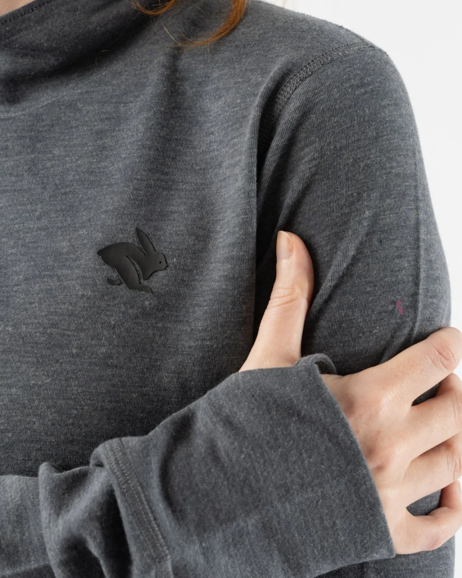 rabbit Long Sleeves>Outrun Mock Neck Charcoal